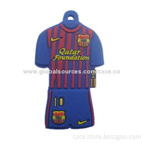 Custom USB Memory Stick with 256MB to 16GB Capacity, Soccer Shirt Style